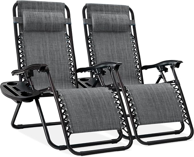 Best Choice Products Set of 2 Adjustable Steel Mesh Zero Gravity Lounge Chair, 31% OFF